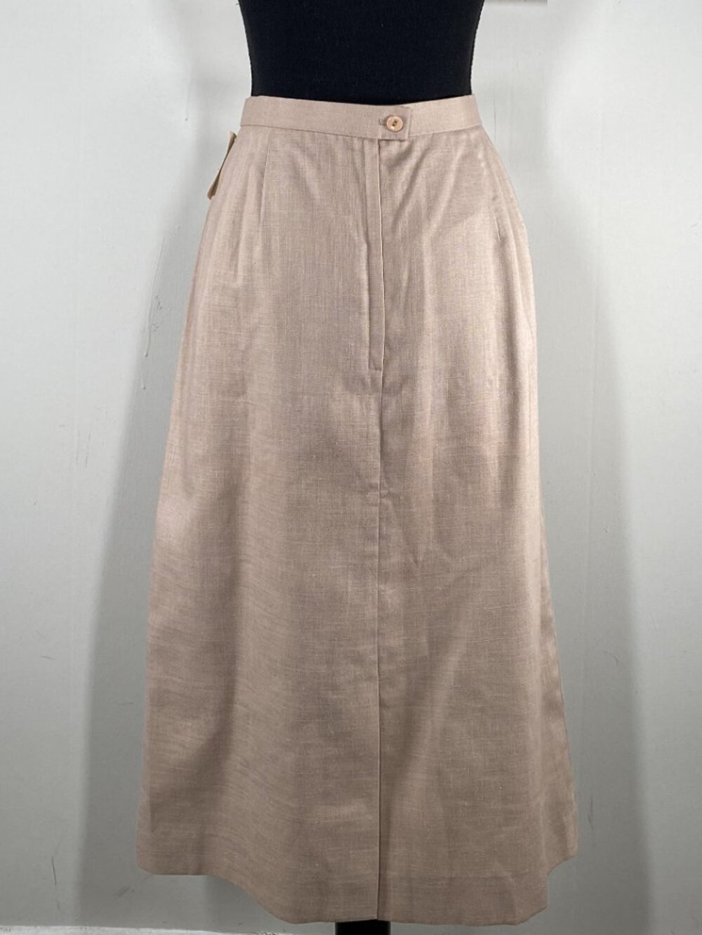 Vintage Cross Country Midi A-Line Skirt Women's 16 Taupe Linen Blend VTG USA NWT - Picture 3 of 11
